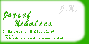 jozsef mihalics business card